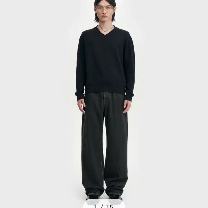 [BUNJANG] Bellie Mid Wide Denim Pants Antique Black W30/L32 / 벨리에 미드와이드 데님 앤틱블랙 W30/L32
