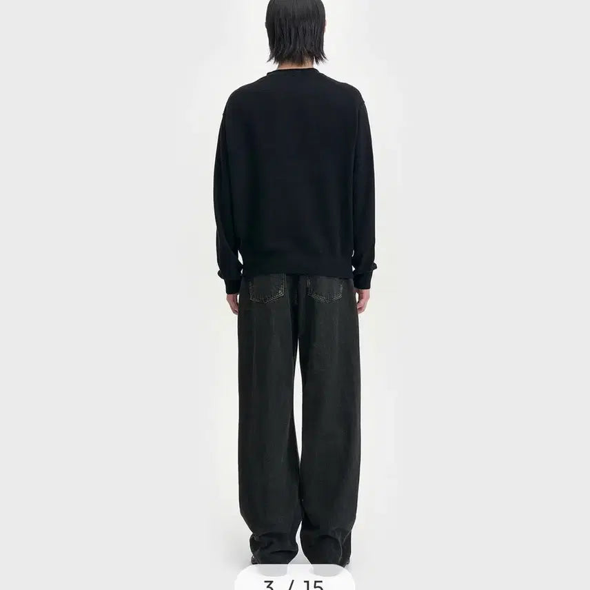 [BUNJANG] Bellie Mid Wide Denim Pants Antique Black W30/L32 / 벨리에 미드와이드 데님 앤틱블랙 W30/L32