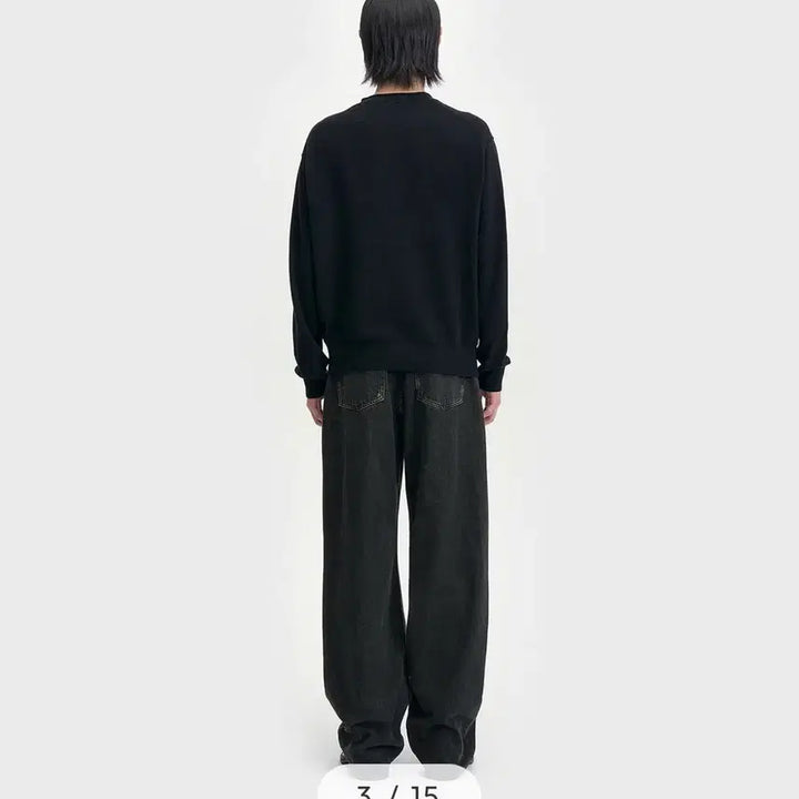 [BUNJANG] Bellie Mid Wide Denim Pants Antique Black W30/L32 / 벨리에 미드와이드 데님 앤틱블랙 W30/L32