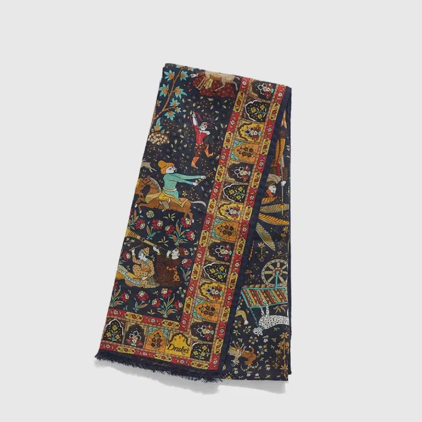 [SOLD OUT] [F] 드레익스 무굴 가든 스카프 네이비 새상품