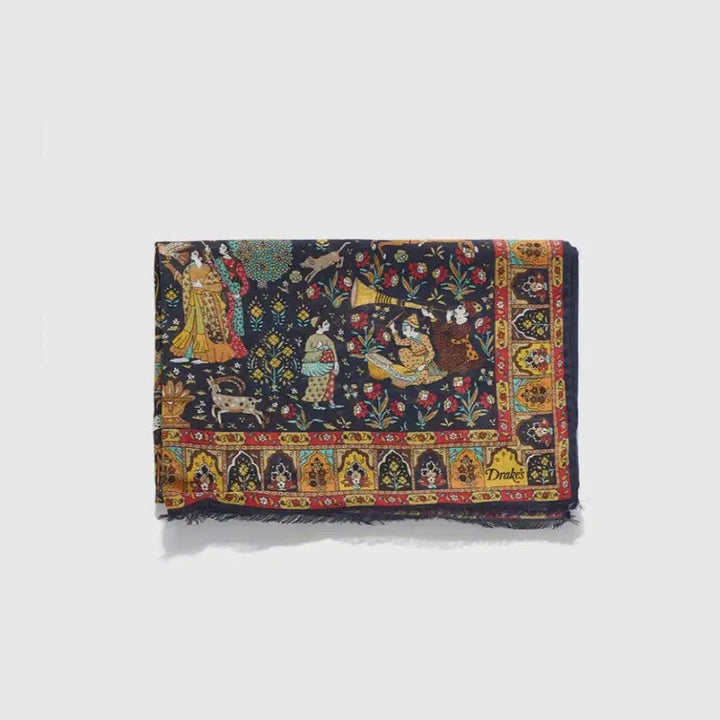 [SOLD OUT] [F] 드레익스 무굴 가든 스카프 네이비 새상품