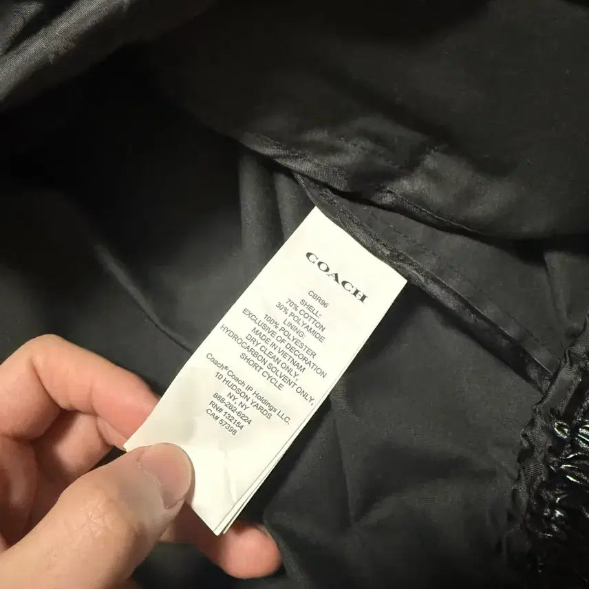 [BUNJANG] Coach Matin Kim Coated Hooded Jumper / 코치 마뗑킴 코팅 후드 점퍼 블랙