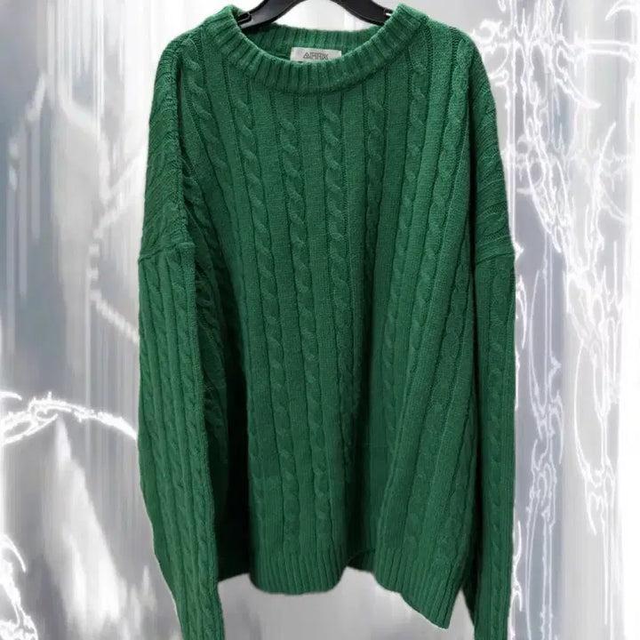 [BUNJANG] Green Cable Knit Sweater / 그린 꽈배기 니트
