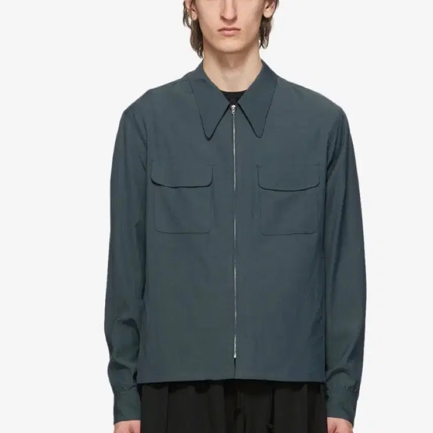 [BUNJANG] Lemaire Light Blouson Shirt Turquoise 48 / 르메르 라이트 블루종 터콰이즈 48