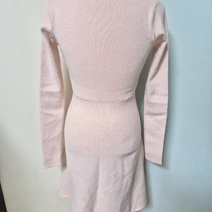 [BUNJANG] Beige Knit Collar Fitted Dress / 새상품. 베이지 니트 카라 쫄 원피스