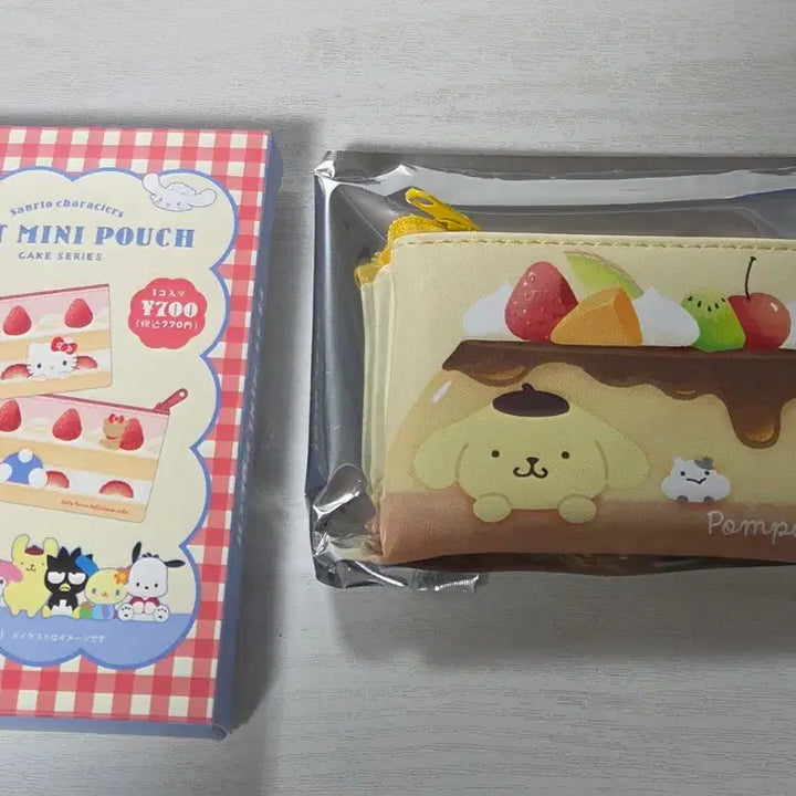 [BUNJANG] Sanrio Cake Series Flat Mini Pouch Pom Pom Purin / 산리오 케이크 시리즈 플랫 미니 파우치 폼폼푸린