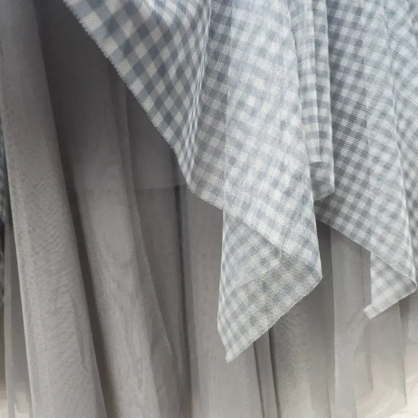 [BUNJANG] TWEEDY-A Gingham Check Layered Skirt / 깅엄체크 리본 샤랄라 레이어드 롱스커트 현백유플렉스 구매