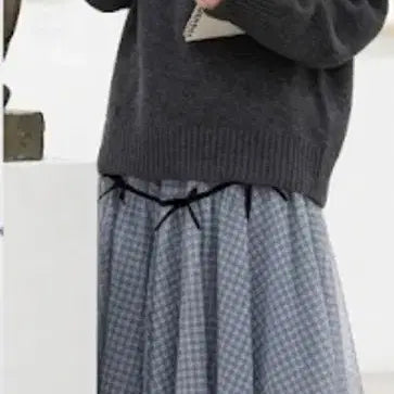 [BUNJANG] TWEEDY-A Gingham Check Layered Skirt / 깅엄체크 리본 샤랄라 레이어드 롱스커트 현백유플렉스 구매