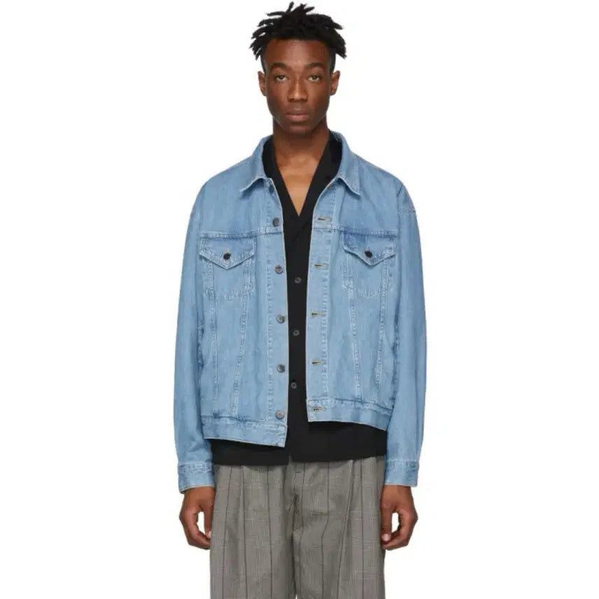 [BUNJANG] Diet Butcher Slim Skin DBSS Asymmetrical Denim Trucker Jacket XL / [XL] 다이어트 부처 슬림 스킨 DBSS 비대칭 데님 트러커 자켓