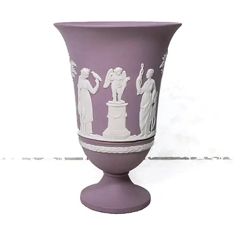 [BUNJANG] Wedgwood Jasperware Lilac Trumpet Big Vase / [컨디션할인] 웨지우드 제스퍼웨어 라일락 나팔형 빅 베이스 화병