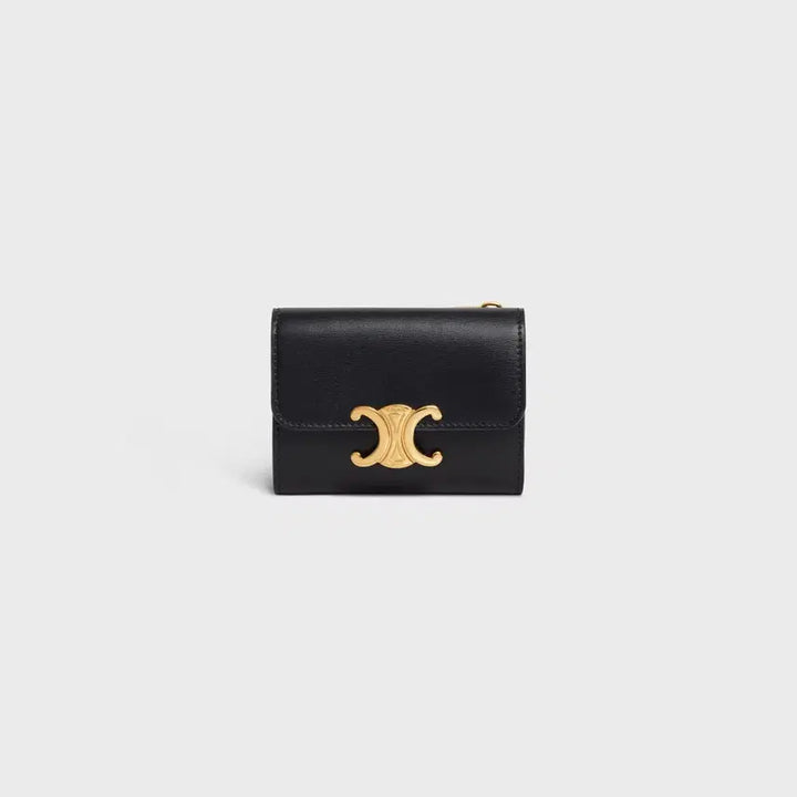 [BUNJANG] Celine Compact Wallet Triomphe Shiny Calfskin Black / 셀린느 컴팩트 월렛 코인 트리옹프 샤이니 카프스킨 블랙