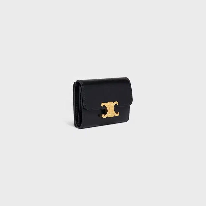 [BUNJANG] Celine Compact Wallet Triomphe Shiny Calfskin Black / 셀린느 컴팩트 월렛 코인 트리옹프 샤이니 카프스킨 블랙