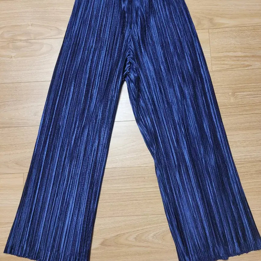 [BUNJANG] Pleats Please by Issey Miyake Navy Wide Leg Pleated Pants / 이세이미야케 플리츠플리즈 네이비 팬츠 국내 정품 고급스러운 바지