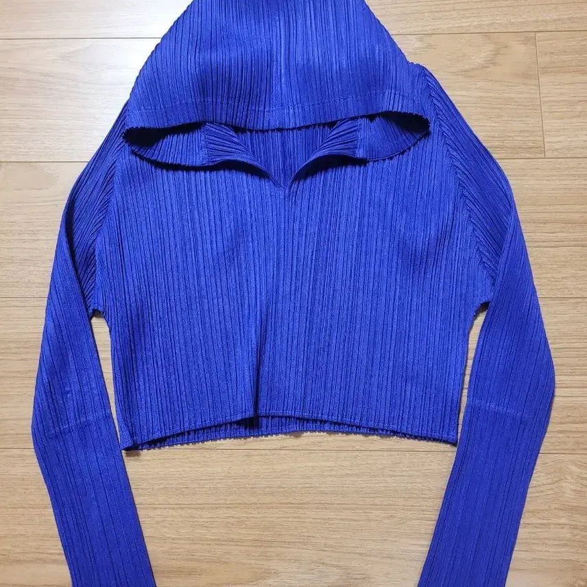 [BUNJANG] Issey Miyake Pleats Please Hooded Cropped Top - Purple / 이세이미야케 플리츠플리즈 후드 크롭탑 볼륨 후디 퍼플