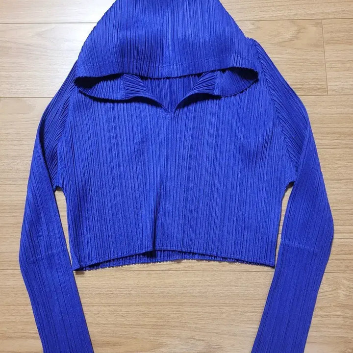 [BUNJANG] Issey Miyake Pleats Please Hooded Cropped Top - Purple / 이세이미야케 플리츠플리즈 후드 크롭탑 볼륨 후디 퍼플