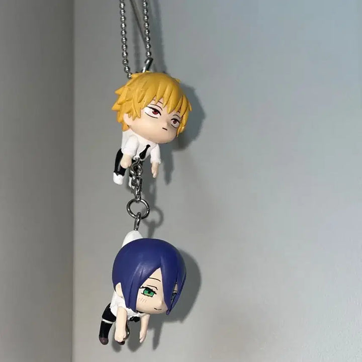 [BUNJANG] Chainsaw Man Reze &amp; Denji Dangling Keyring Bundle Set / [일괄] 체인소맨 레제 덴지 대롱대롱 키링