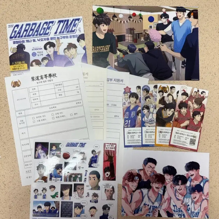 [BUNJANG] Gabage Time Poster, Admission Application, Match Ticket, and Sticker Set / 가비지타임 포스터 입부 지원서 경기 티켓 스티커 세트