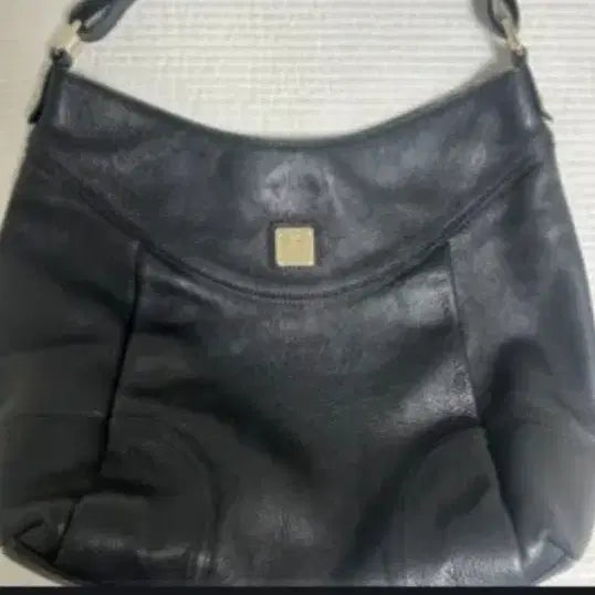 [BUNJANG] MCM Black Leather Shoulder Bag / 엠씨엠 블랙 가죽 숄더백
