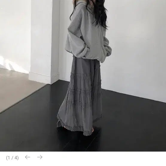[BUNJANG] Maybe Baby Dearlist Frances Tiered Long Skirt Grey / 메이비베이비 디어리스트 프랜시스 캉캉 롱 스커트 그레이 새제품