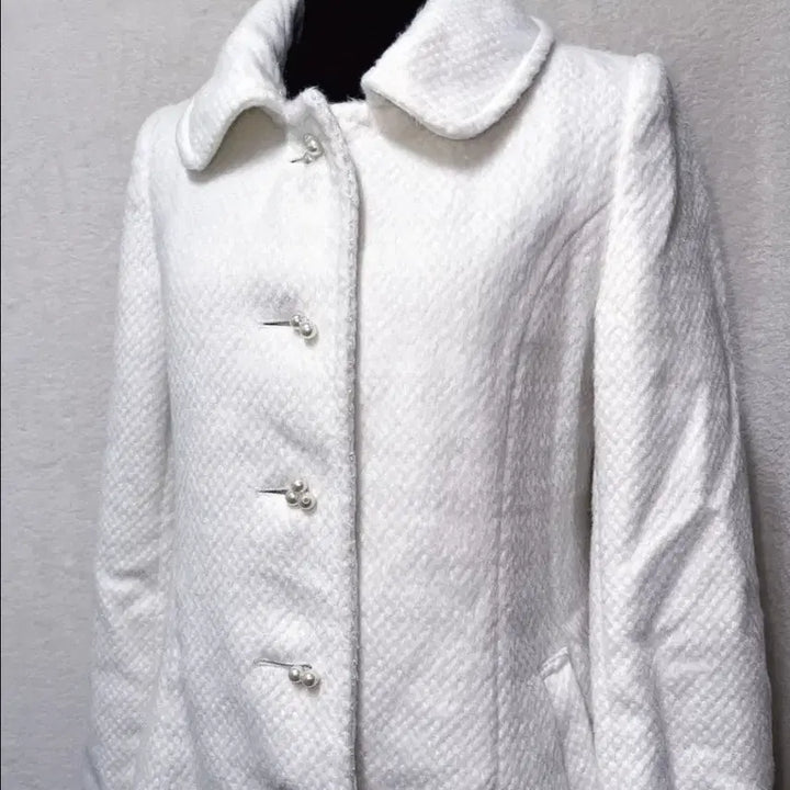 [BUNJANG] Pink Mix White Tweed Glitter Lovely Coat / 핑크믹스 일본 화이트 트위드 양산형 달천깔 글리터 빈티지 러블리코트