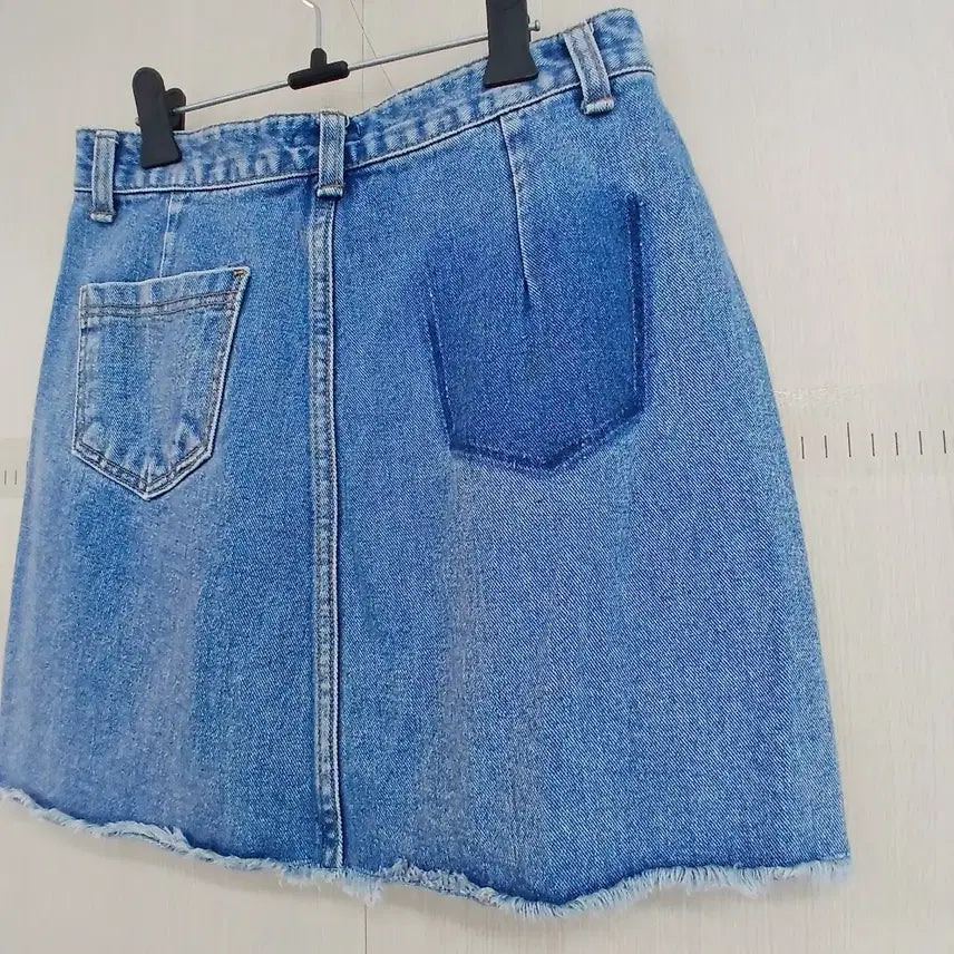 [BUNJANG] Denim Mini Skirt A-Line / 청 데님 미니 스커트 A라인