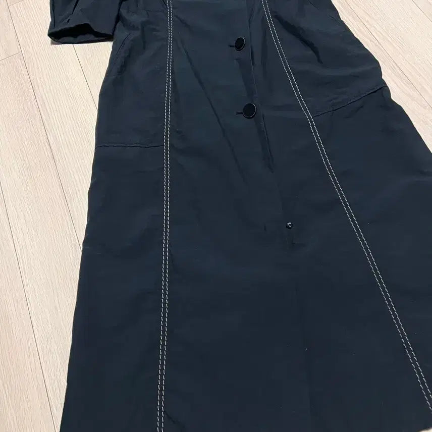 [BUNJANG] Time Big Collar Puff Sleeve Dress / 21년 한섬 타임 TIME 빅카라 바스락 퍼프 원피스 스티치반팔5부블랙