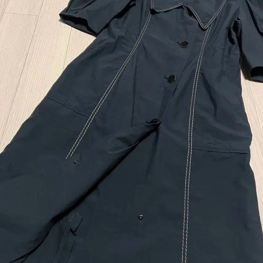[BUNJANG] Time Big Collar Puff Sleeve Dress / 21년 한섬 타임 TIME 빅카라 바스락 퍼프 원피스 스티치반팔5부블랙