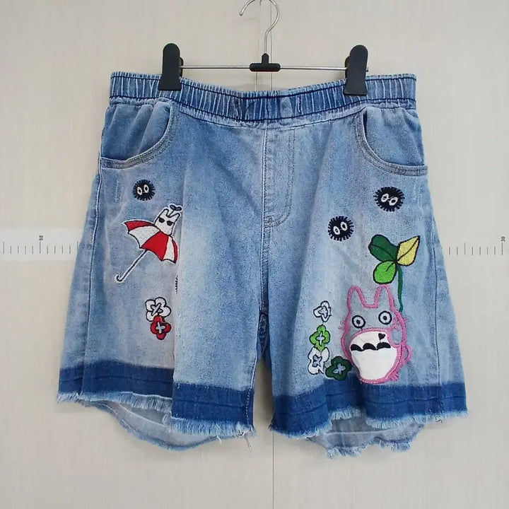 [BUNJANG] Totoro Denim Shorts / 토토로 캐릭터 데님 반바지
