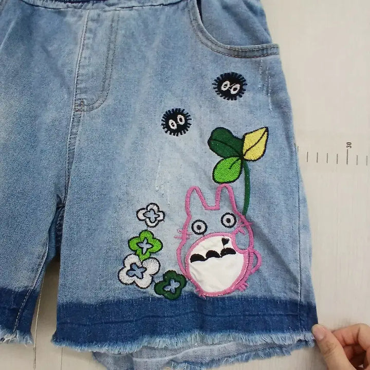 [BUNJANG] Totoro Denim Shorts / 토토로 캐릭터 데님 반바지