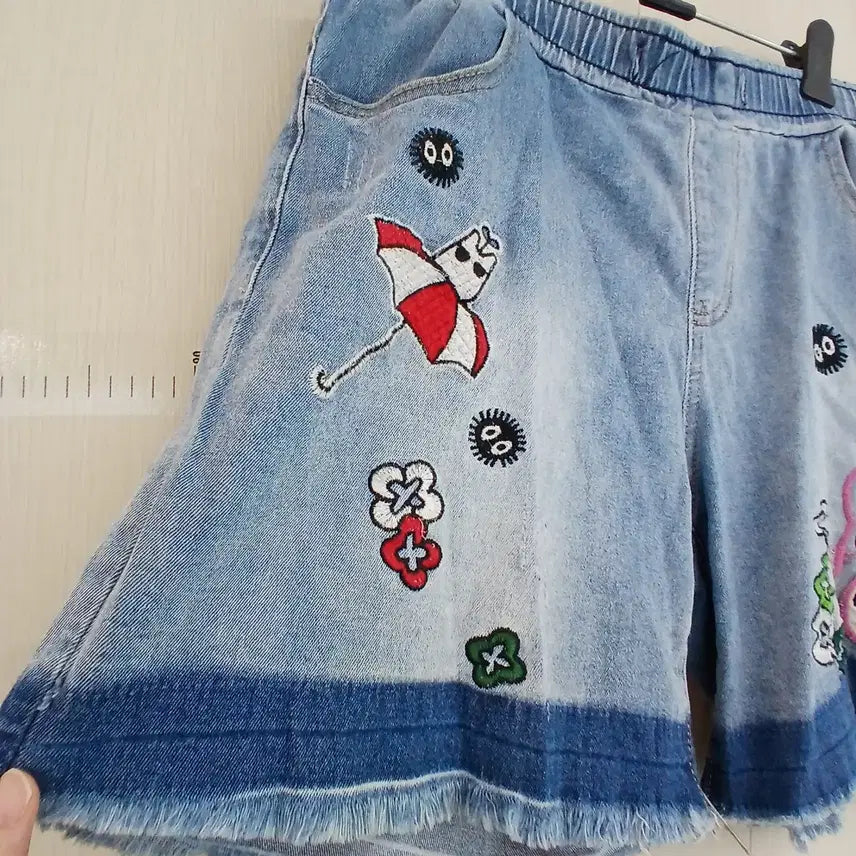 [BUNJANG] Totoro Denim Shorts / 토토로 캐릭터 데님 반바지