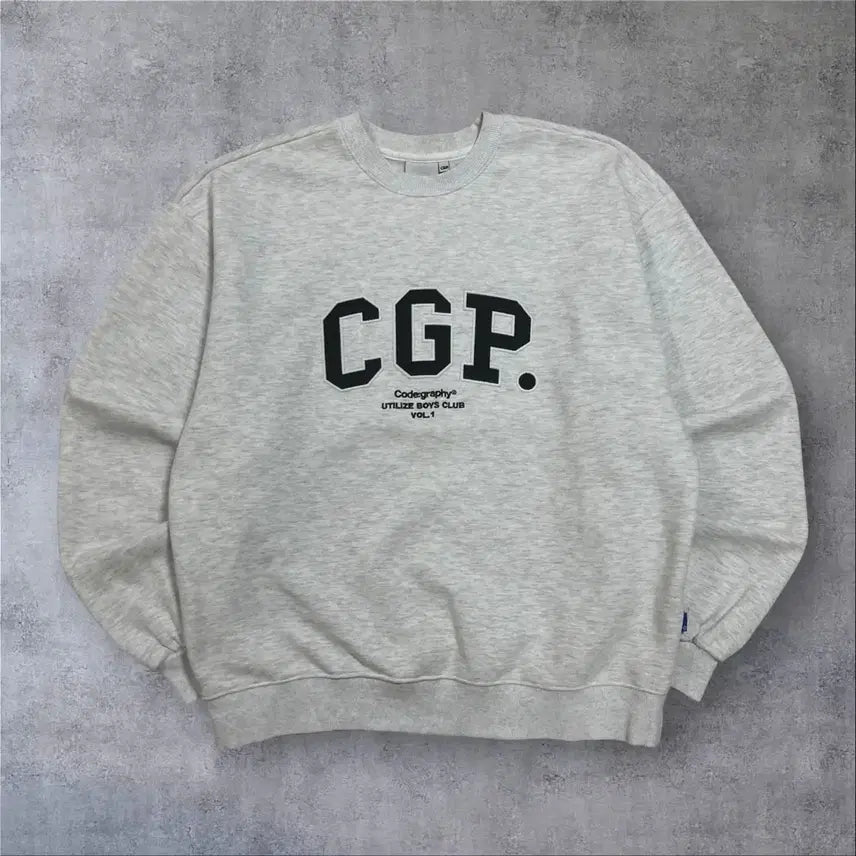 [BUNJANG] Code:Graphy Spell Out Big Logo Gray Sweatshirt / 코드그라피 스펠아웃 빅로고 멜란지 그레이 맨투맨