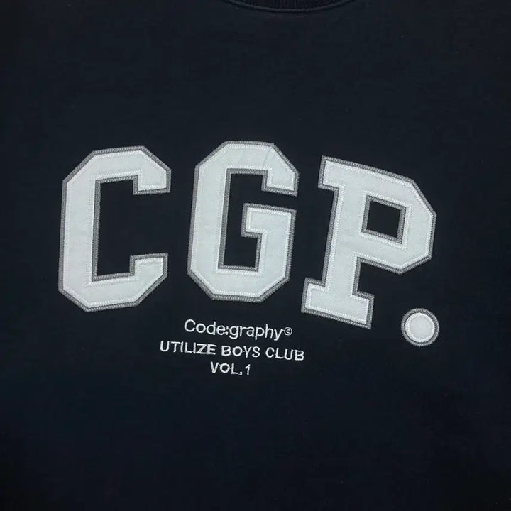 [BUNJANG] Code:Graphy Spell-Out Big Logo Navy Sweatshirt / 코드그라피 스펠아웃 빅로고 네이비 맨투맨