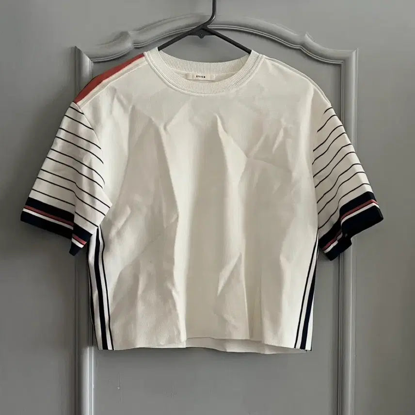 [BUNJANG] System White Stripe Detail T-shirt / 시스템 반팔 90사이즈