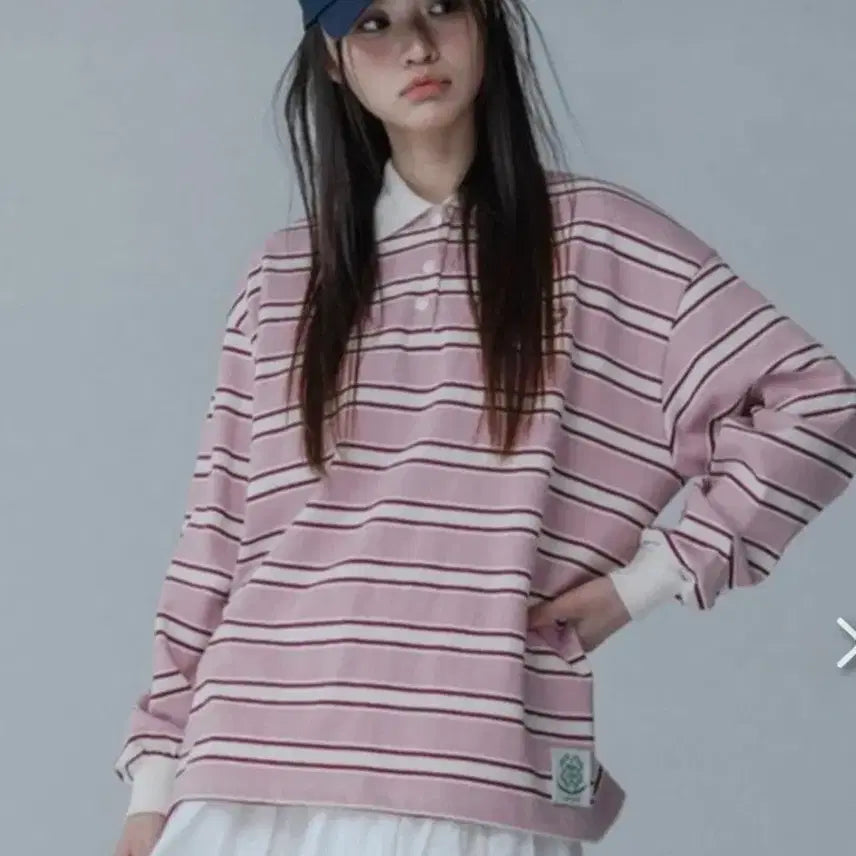 [BUNJANG] MarsenAvril Rugby Shirt Pink / 택포)MarsenAvril    럭비 티셔츠 핑크