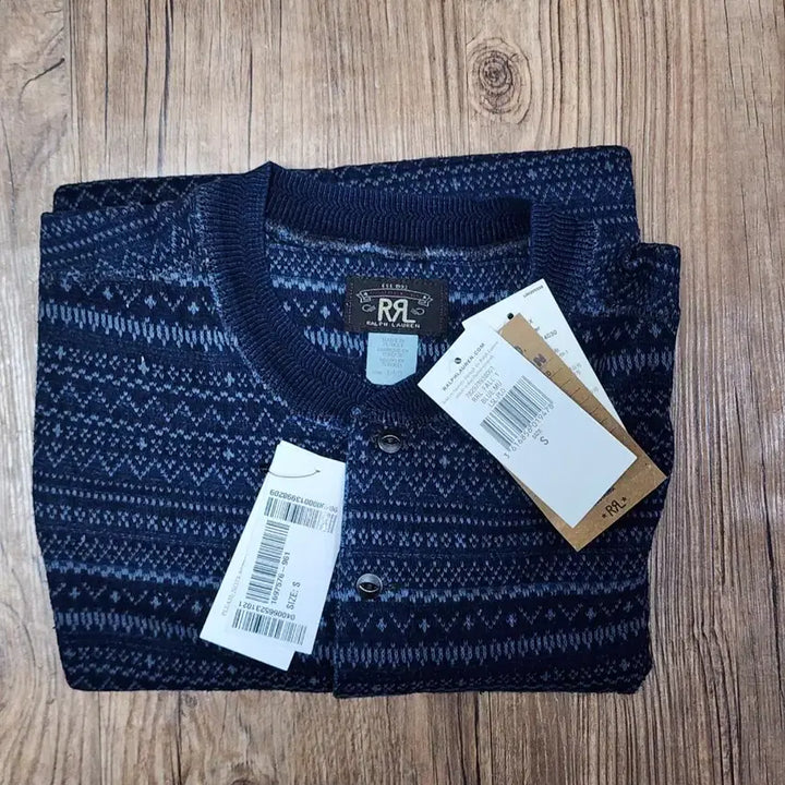 [BUNJANG] RRL Navy Indigo Jacquard Henley Shirt / RRL 더블알엘 네이비 인디고 자카드 헨리 셔츠 s