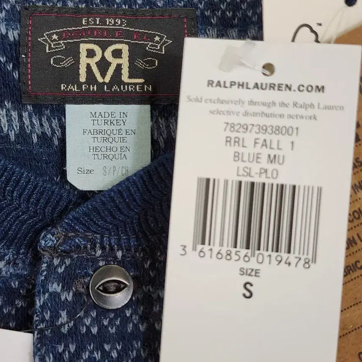[BUNJANG] RRL Navy Indigo Jacquard Henley Shirt / RRL 더블알엘 네이비 인디고 자카드 헨리 셔츠 s