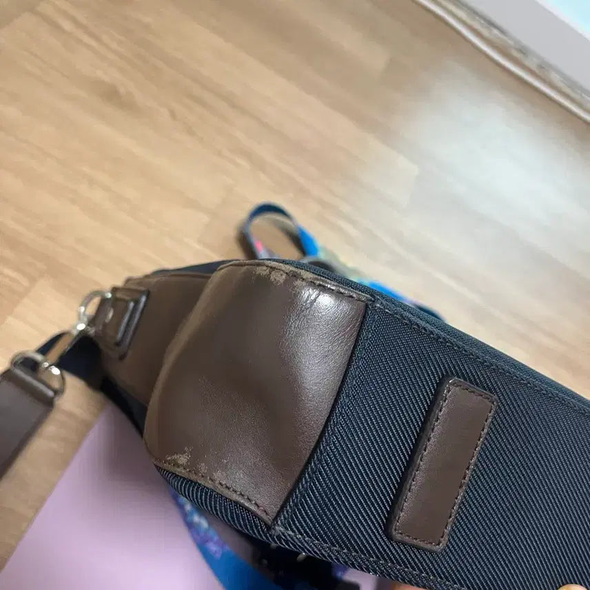 [BUNJANG] Beanpole Navy Checkered Document Bag / 빈폴 네이비 체크 서류 가방