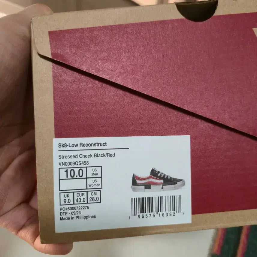 [BUNJANG] Vans Skate Low Reconstruct Black Red Sneakers / 반스 스케이트 로우 리컨스트럭트 블랙 레드 280