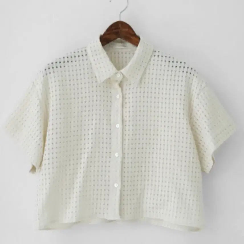 [BUNJANG] A Little Bit Punching Crop Blouse / 어리틀빗 펀칭 크롭 블라우스