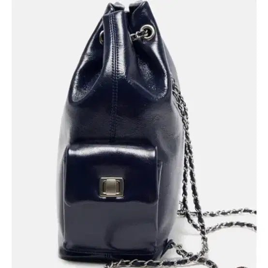 [BUNJANG] Couronne Chain Backpack Tote Shoulder Bag Dark Navy / 신상 쿠론 체인백팩 토트백 숄더백 다크네이비