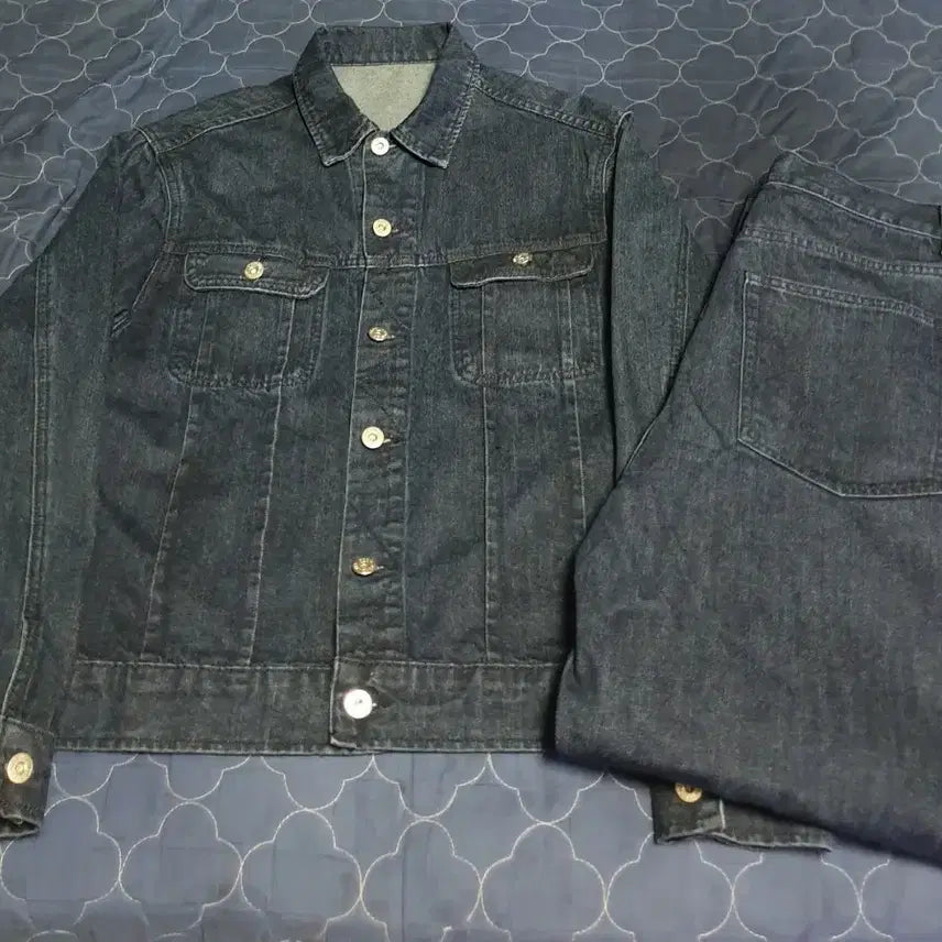 [BUNJANG] Lafarge Store Fine Raw Denim Set Indigo Blue (Top: M, Bottom: 30) / (품절)라퍼지스토어 파인 생지 데님 셋업 인디고 블루 (상:M 하:30)