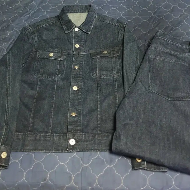 [BUNJANG] Lafarge Store Fine Raw Denim Set Indigo Blue (Top: M, Bottom: 30) / (품절)라퍼지스토어 파인 생지 데님 셋업 인디고 블루 (상:M 하:30)