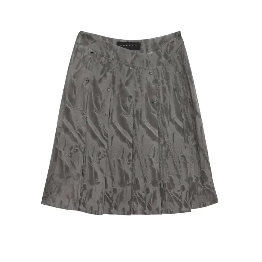 [BUNJANG] Trimming Birds Marble Rivet Pleated Skirt / 트리밍버드 마블 리벳 플리츠 스커트 그레이