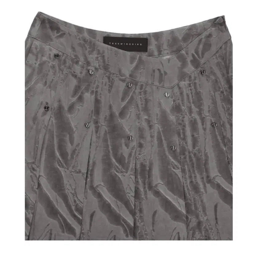 [BUNJANG] Trimming Birds Marble Rivet Pleated Skirt / 트리밍버드 마블 리벳 플리츠 스커트 그레이
