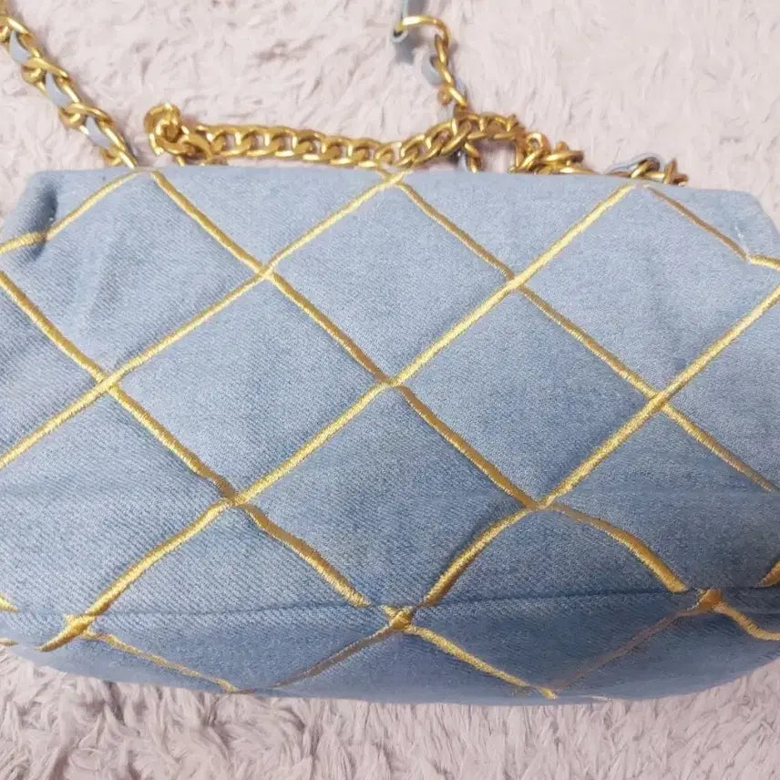 [BUNJANG] Denim Chain Crossbody Bag / 데님 체인 크로스백 숄더백