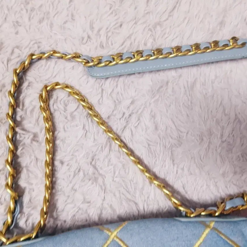 [BUNJANG] Denim Chain Crossbody Bag / 데님 체인 크로스백 숄더백