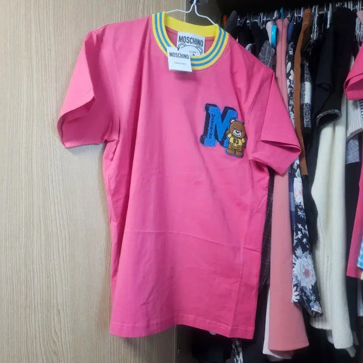 [SOLD OUT] 새제품 모스키노 핑크 테디베어 반팔 티셔츠