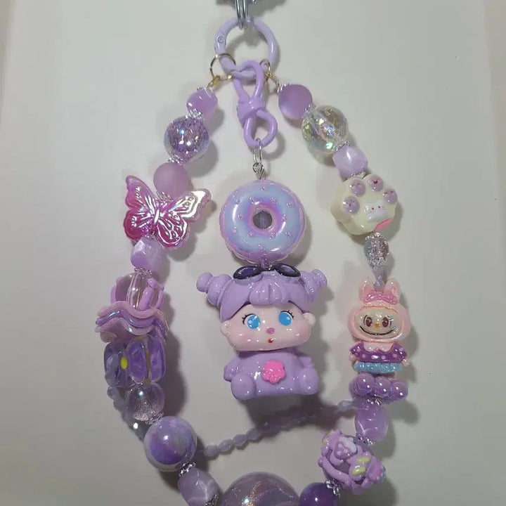 [BUNJANG] Rainbow Purple Beaded Strap / +무지개 보라 비즈 스트랩2+