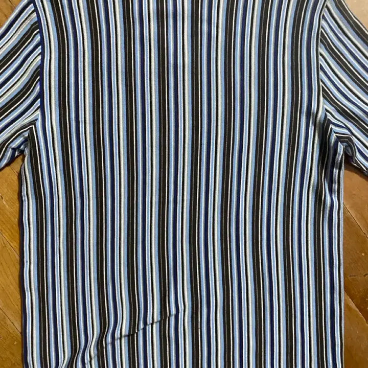 [BUNJANG] Perry Ellis Striped Short Sleeve Knit Top / 페리엘리스 스트라이프 반팔 니트 100