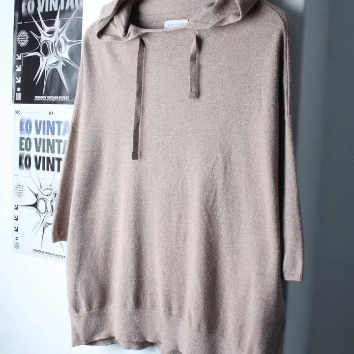 [BUNJANG] W KUZTENG Knit Short Sleeve Hoodie Brown / W(M-L) 쿠즈텡 니트 반팔 후드 브라운-1860C